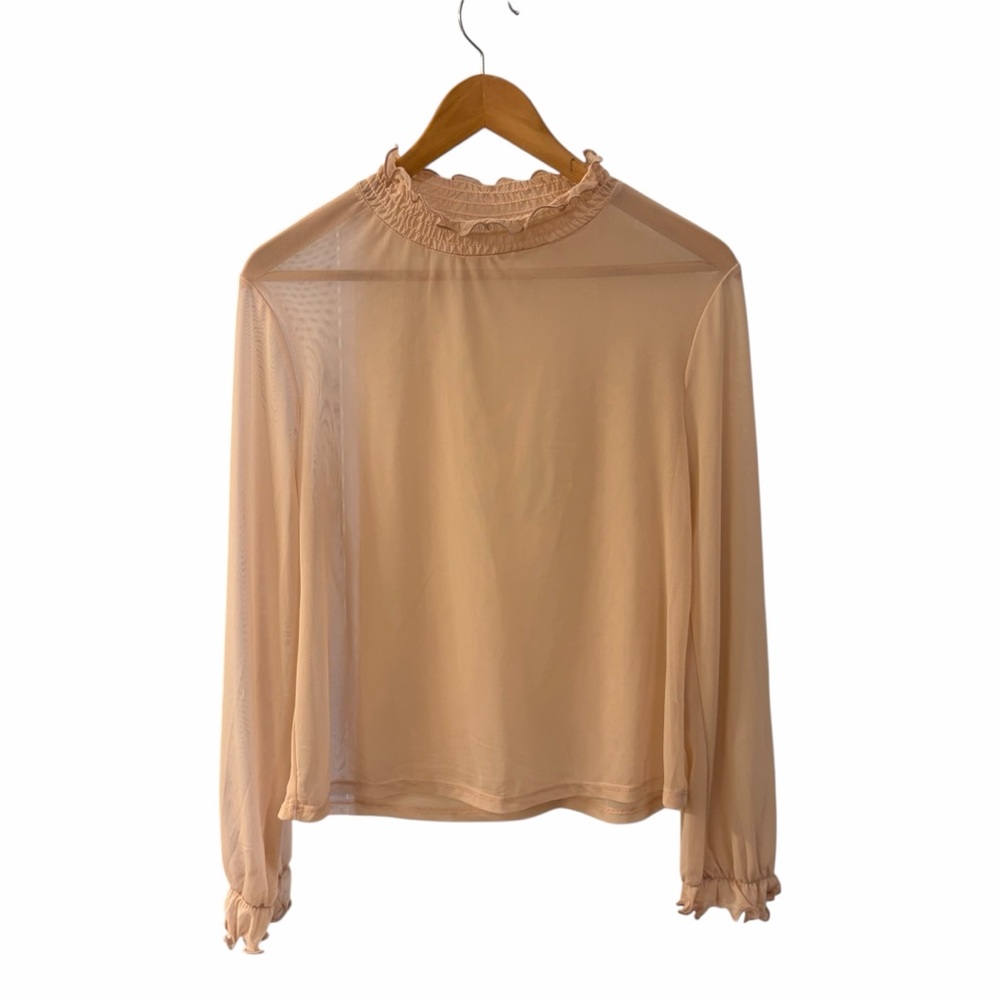 DOLLS KILL “NOT HOLDING BACK” SHEER PINK LONG SLEEVE TOP – SIZE M - Picture 4 of 12